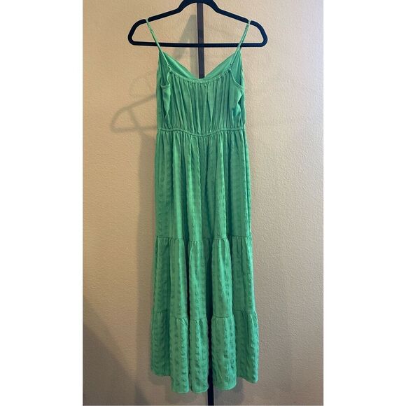 Forever 21 Tiered Midi Dress in Green Size S - Picture 3 of 6